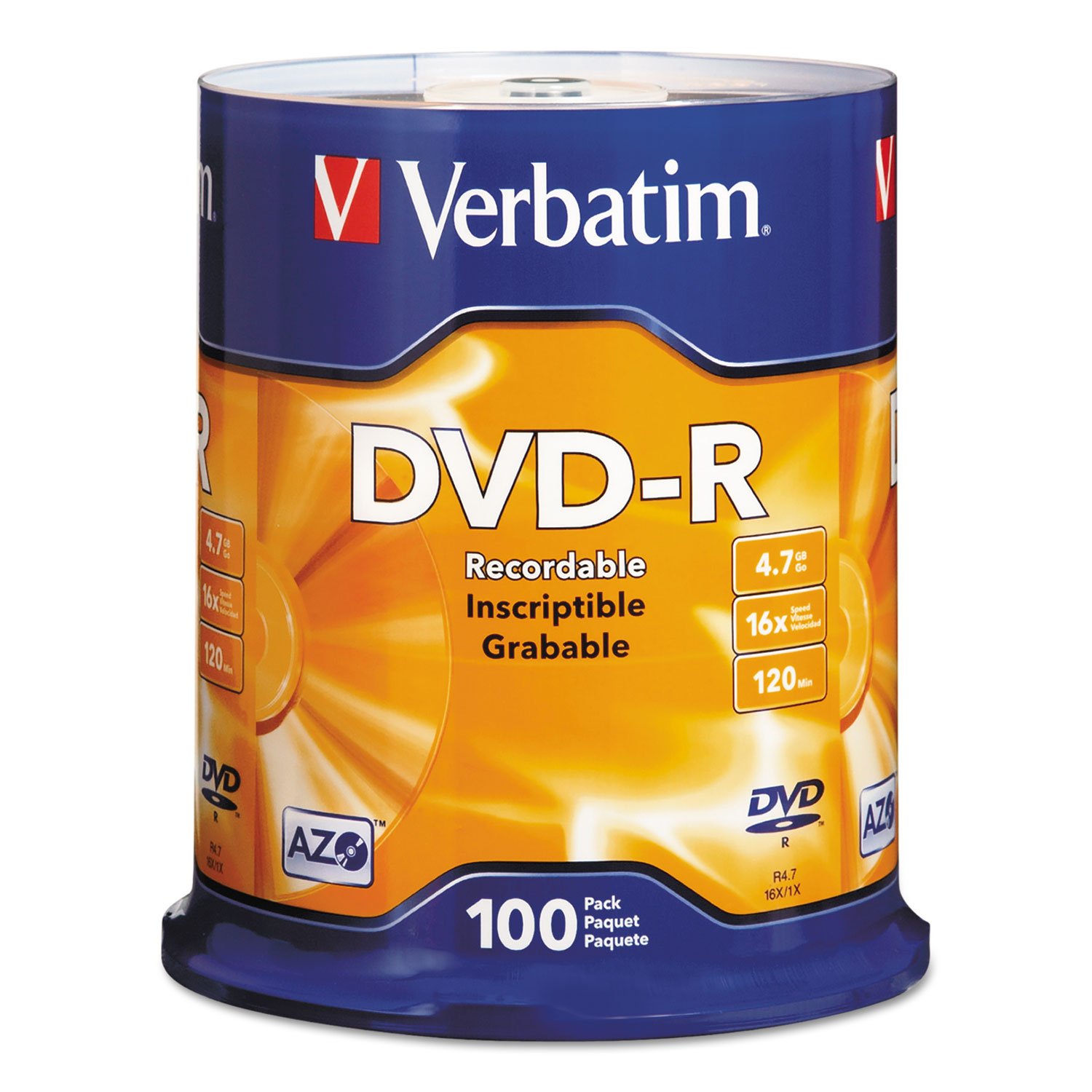100PK DVD-R 16X 4.7GB BRANDED   SPINDLE