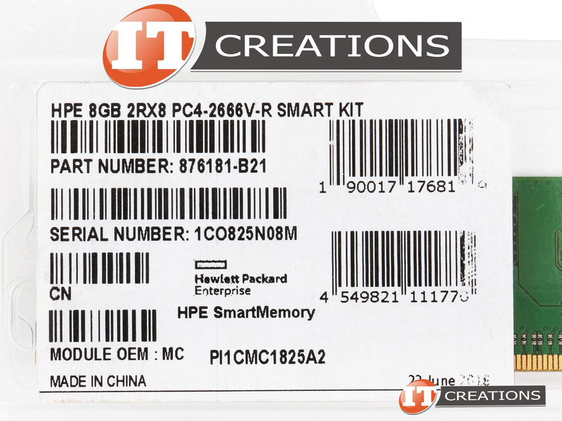 HP 8GB DDR4 REG ECC 2666MHZ     2RX8 MEMORY