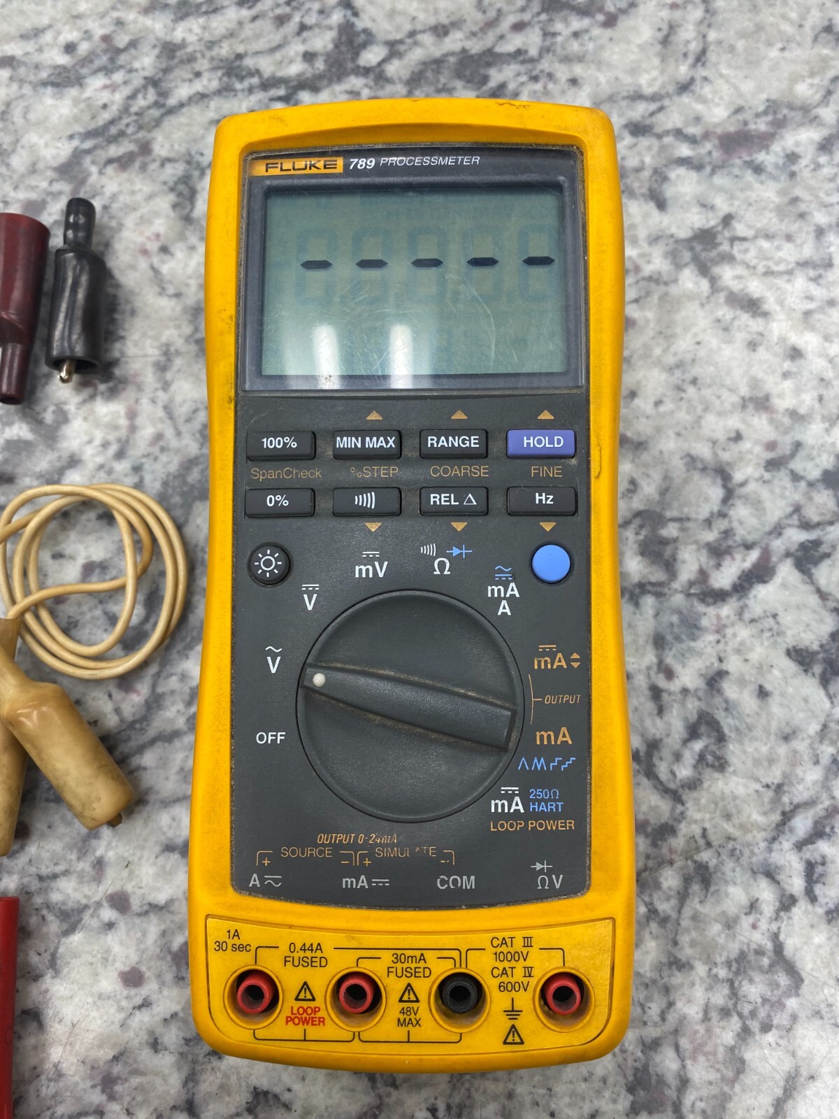 PROCESSMETER FLUKE-789 TEST     LEADS ALLIGATOR CLIPS SAFETY SHEETS