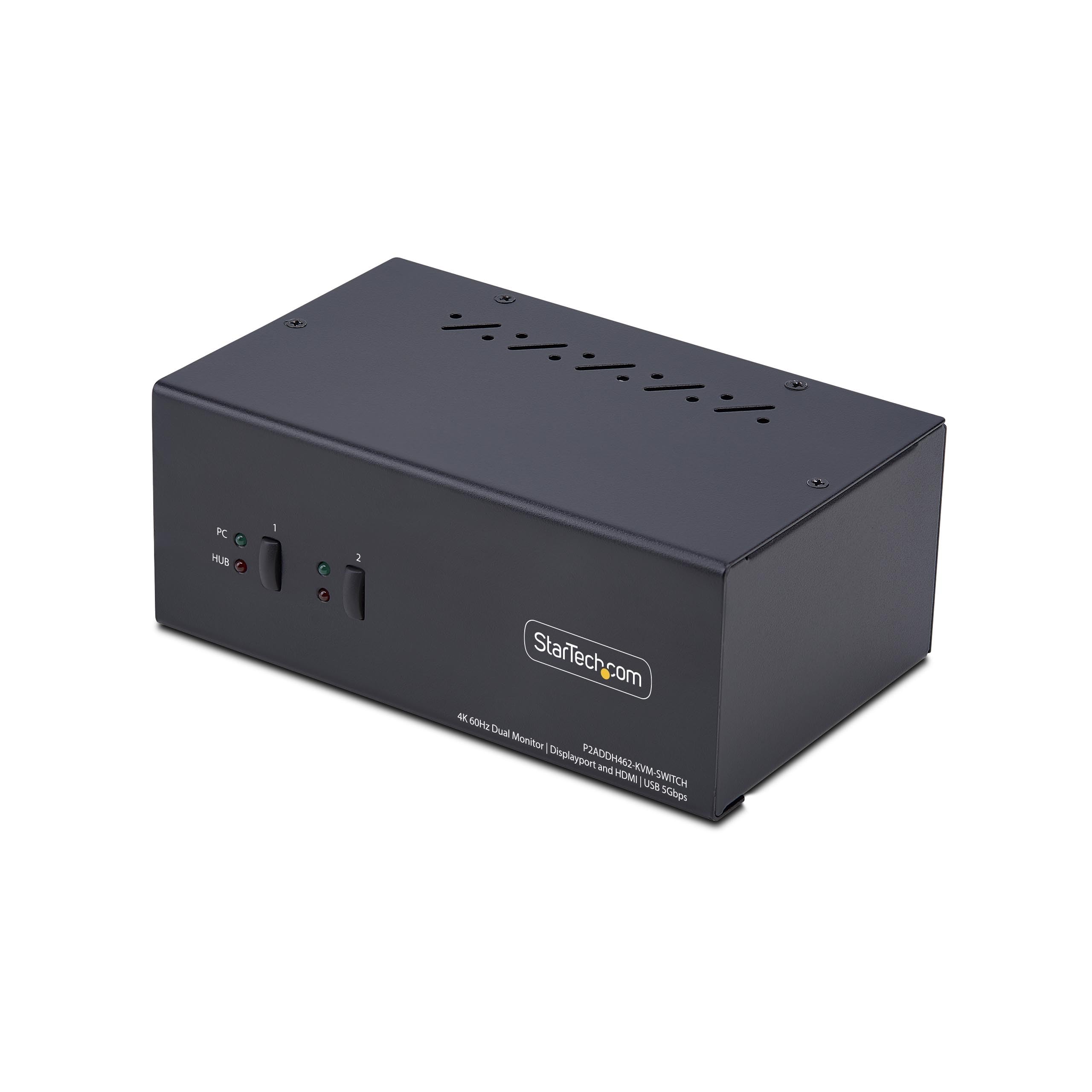 2-PORT DUAL-MONITOR DISPLAYPORT AND HDMI KVM SWITCH, 4K 60HZ, 1X HDMI & 1X DP MO