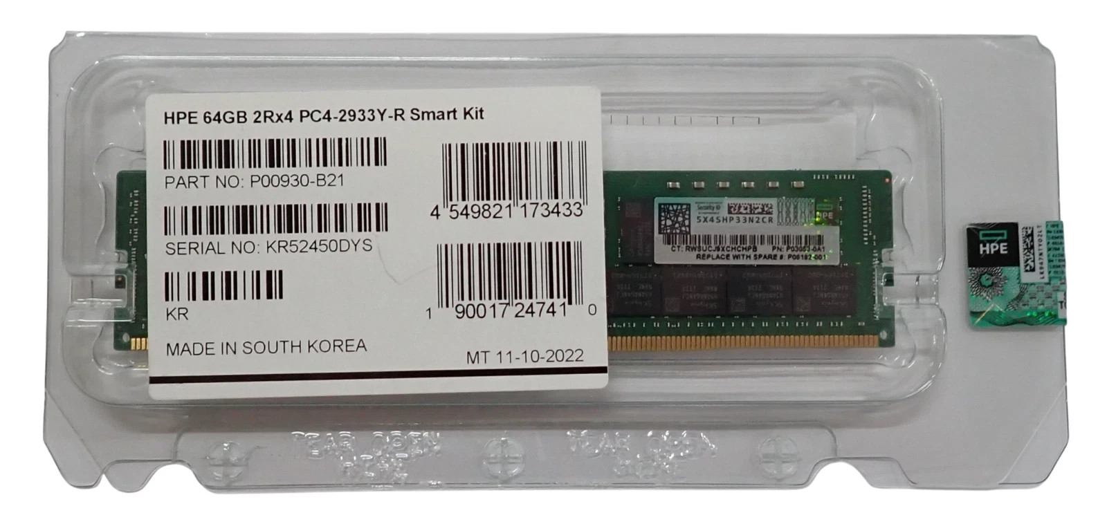 HPE 64GB 2RX4 PC4-2933Y-R SMART