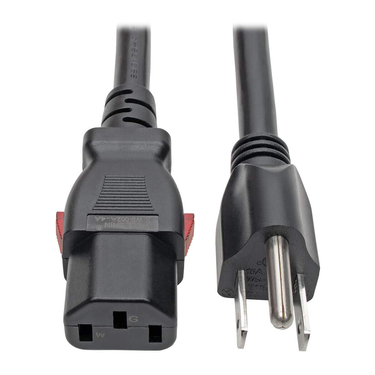 6FT POWER EXTENSION CORD 15A    5-15P TO LOCKING C13 M/F 14 AWG