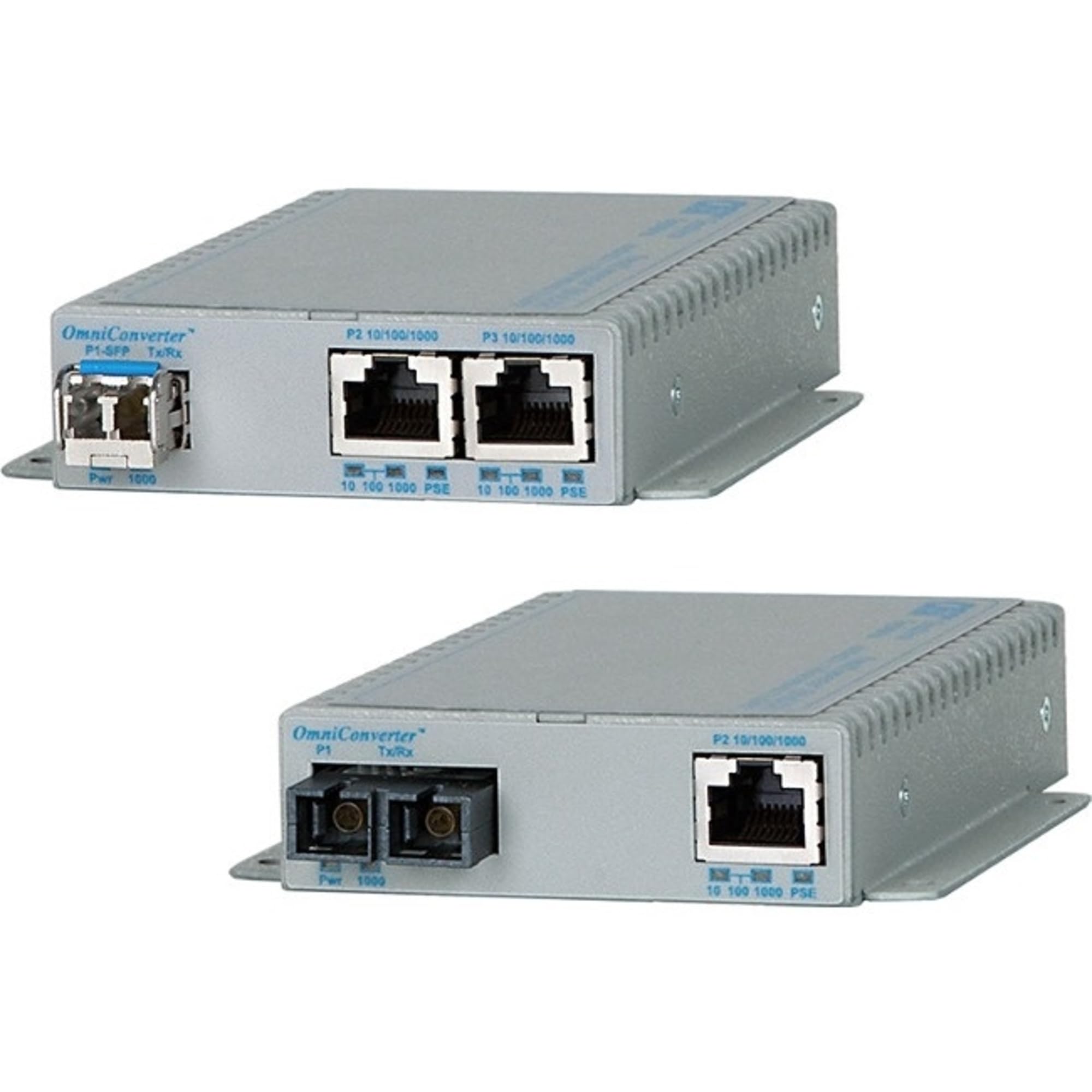 10/100/1000 2XRJ-45 POE+ MEDIA  CONVERTER SFP DC -40-60C