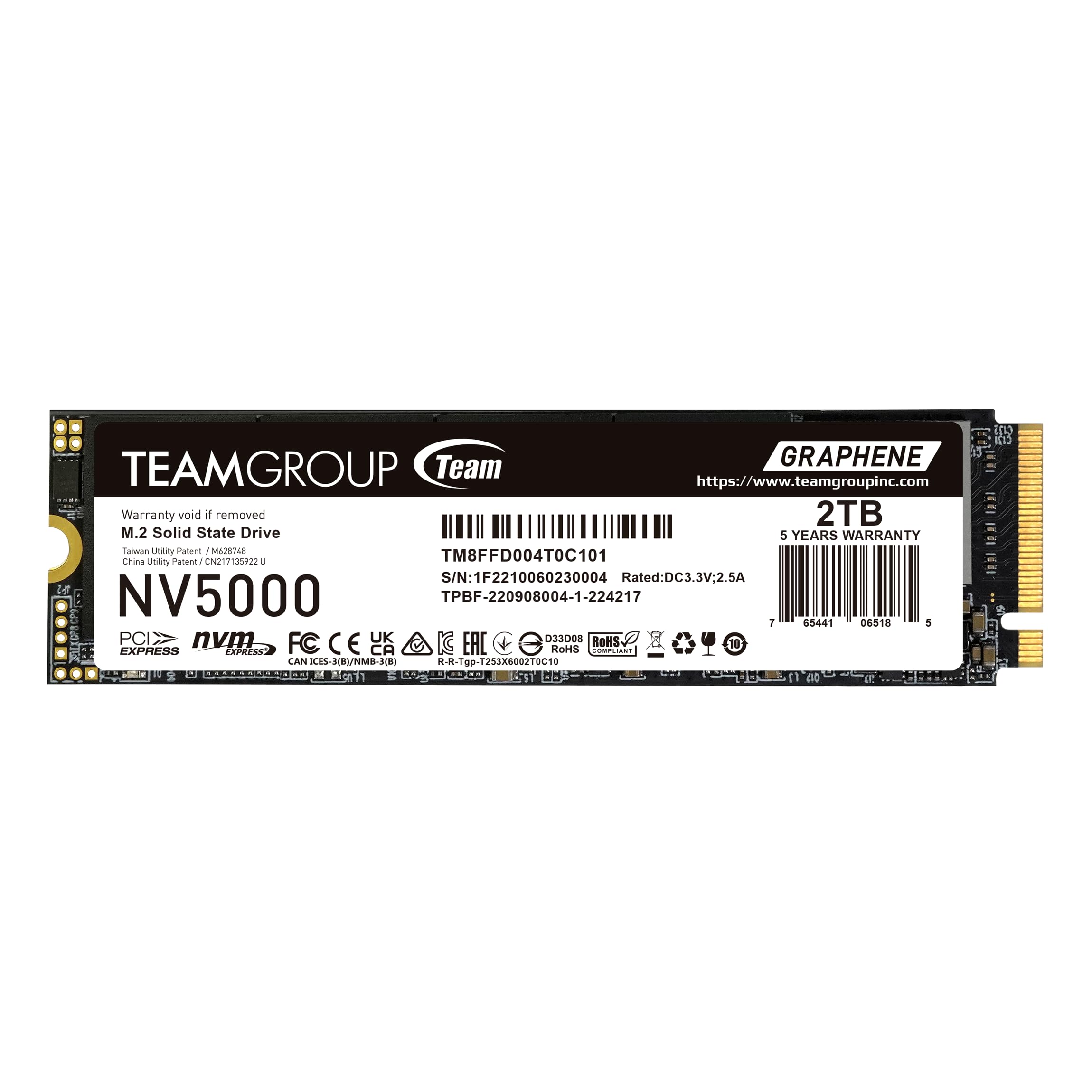 TEAMGROUP NV5000 2280 2TB PCIE GEN4 X4 M.2 SSD (RETAIL PACK)