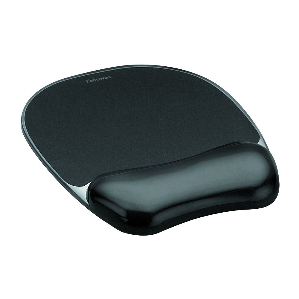 FELLOWES CRYSTALS GEL MOUSEPAD  WRIST SUP BLACK 1INX 7.9INX 9.3IN D