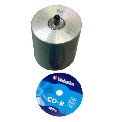 100PK CD-R 52X 80 MIN BRANDED   SPINDLE DOUBLE-WRAPPED FOR SHIPPING