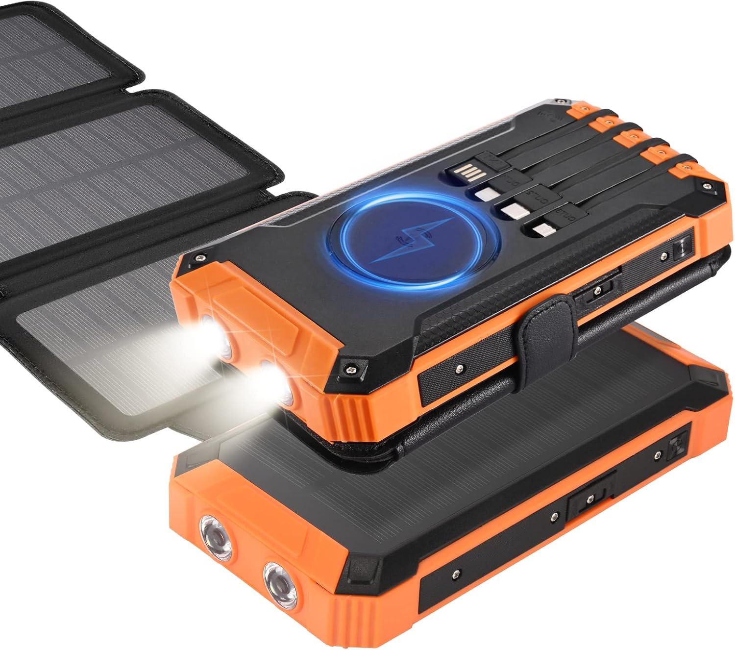 20000MAH SOLAR CHARGER BLUE     WRLS QI USB TYPE C MICRO USB