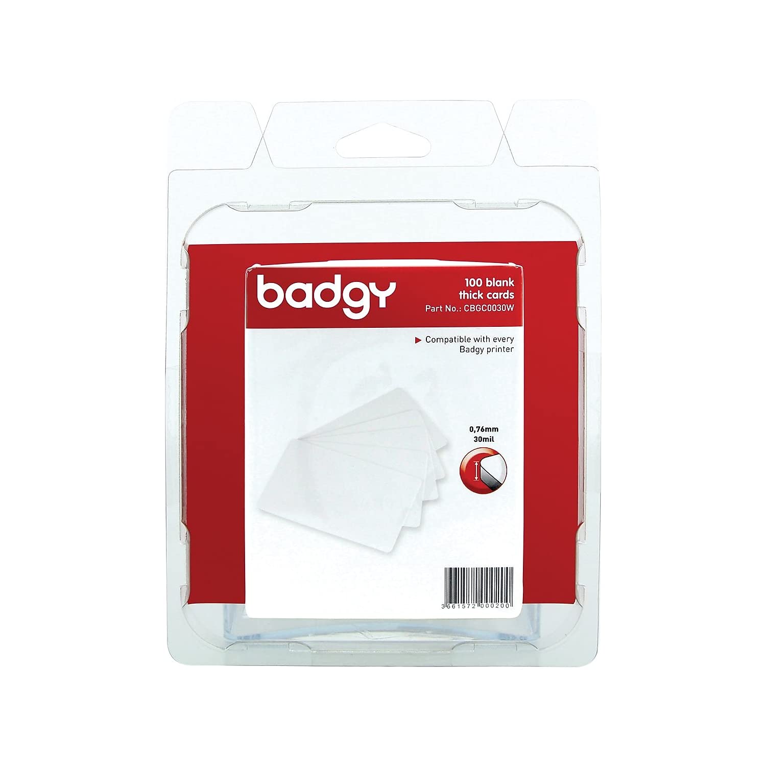 BADGY 30 MIL THICK CARDS 30 MIL PLASTIC CARDS QTY 100