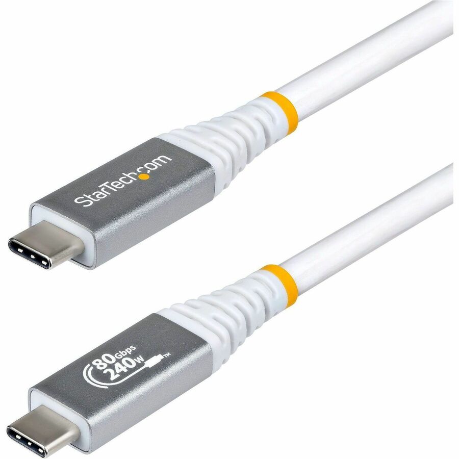 1.6FT USB4 CABLE WHITE USB-IF   CERTIFIED 8K120/DP2.1/240W/80GBPS