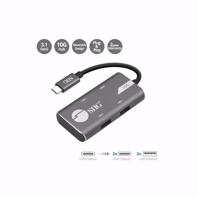 4-PORT USB 3.1 HUB              GEN 2 10G HUB - 2A2C