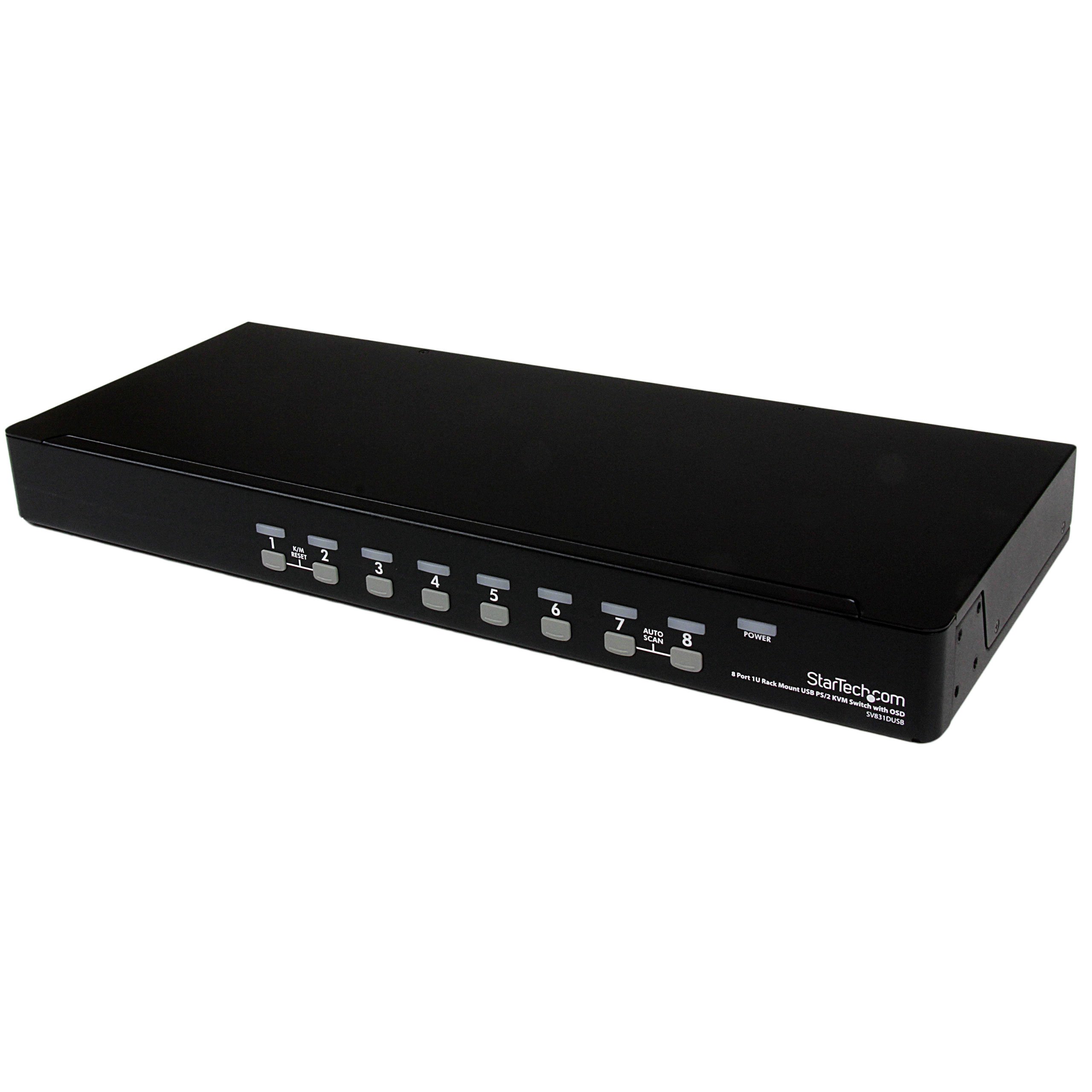1U 8 PORT USB VGA KVM SWITCH    PS2 USB VGA RACKMOUNT KVM