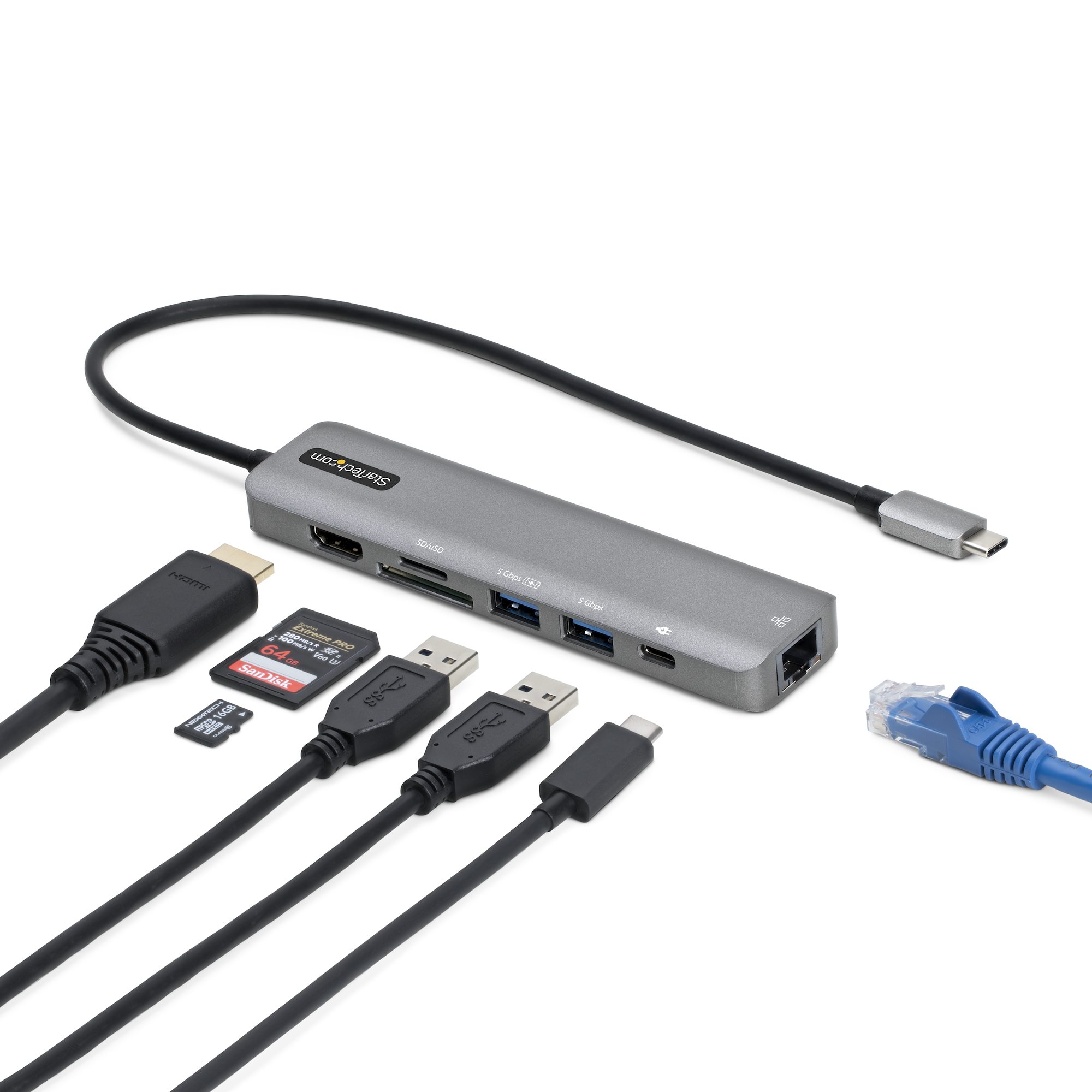 USB C MULTIPORT ADAPTER 100W PD 4K HDMI USB HUB MINI TRAVEL DOCK