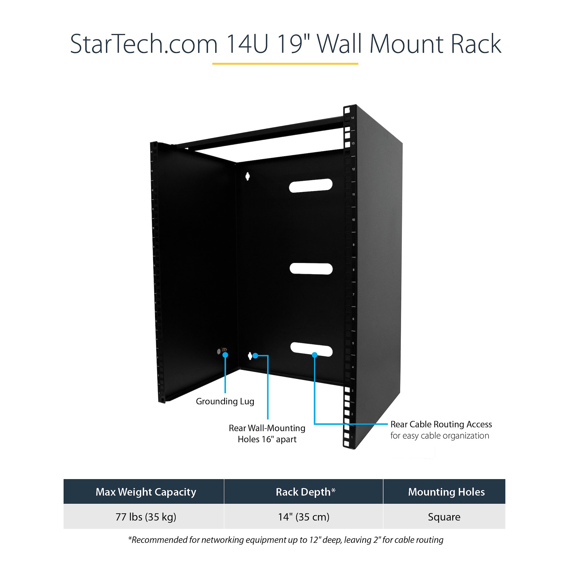 14U WALL MOUNT NETWORK RACK     IT EQUIPMENT PATCH PANEL BRACKET