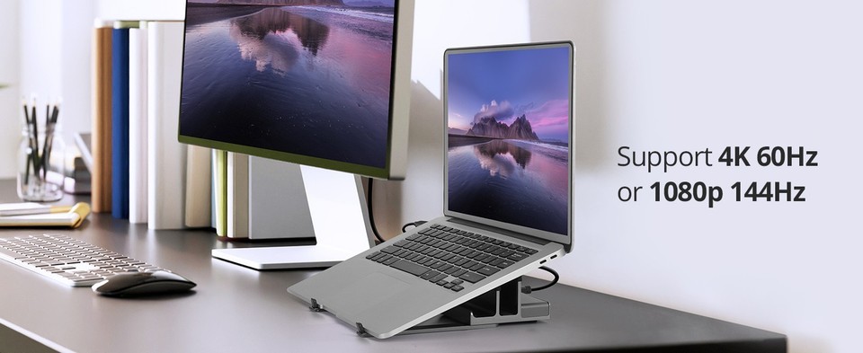 USB-C LAPTOP STAND 4K MULTITASK DOCKING STATION HDMI 60HZ 2XUSB-A