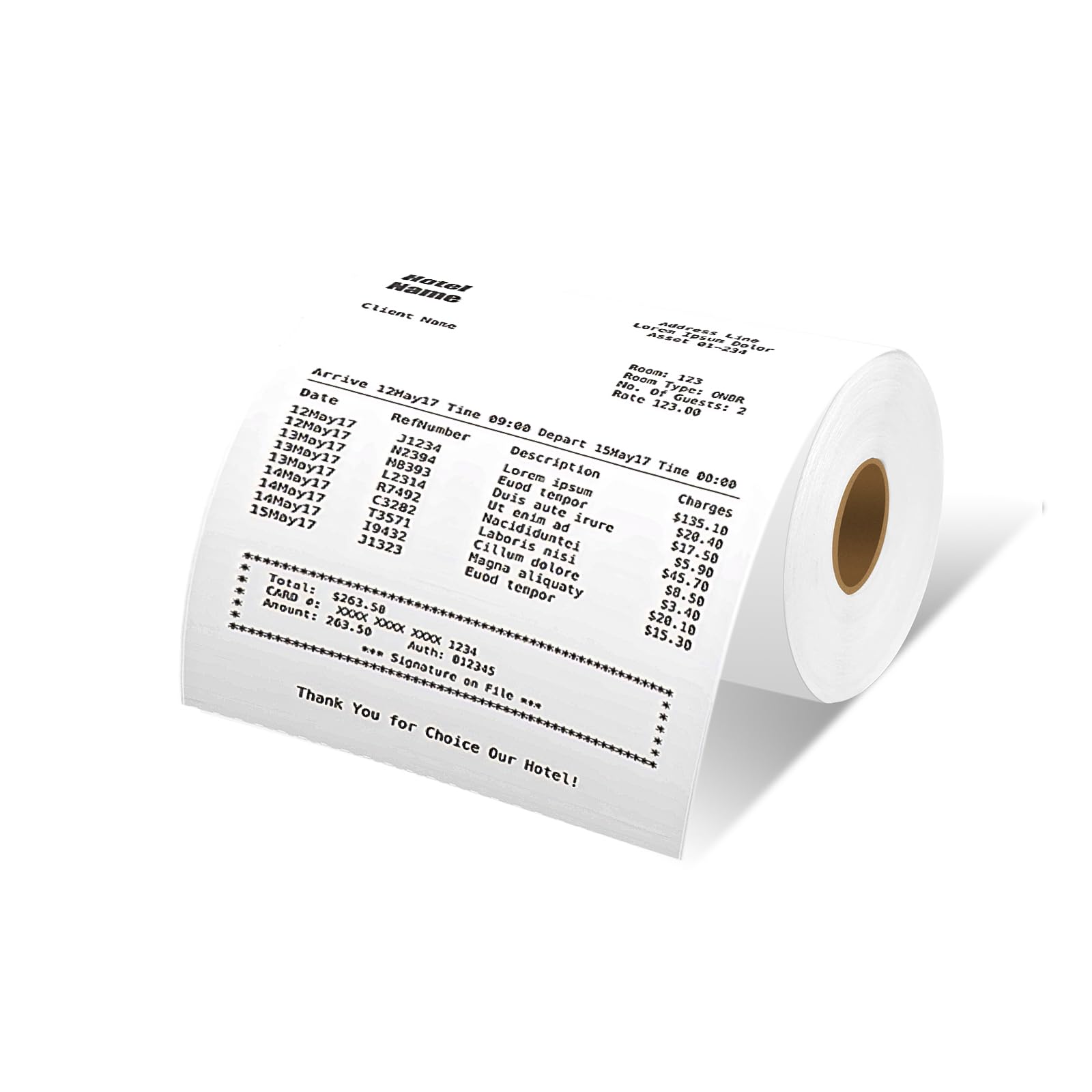 TICKET/RECEIPT, PAPER, DIRECT THERMAL, 4INX123.4, CONTINUOUS, 1 CASE, 36 ROLLS,