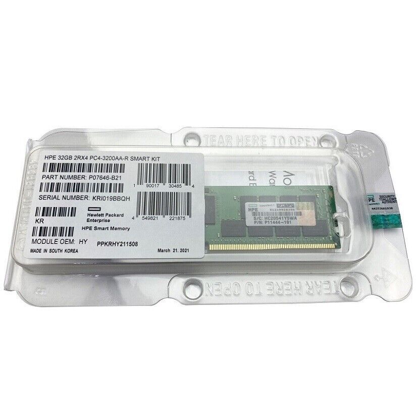 HPE P11444-091 32GB DDR4-3200 Registered Memory Kit, Dual Rank x4, CAS-22